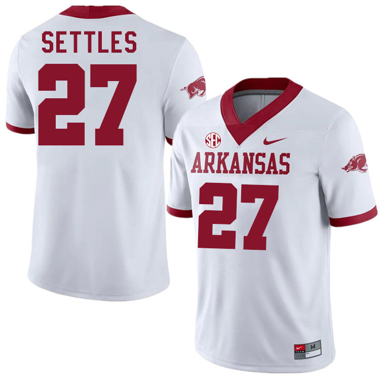 #27 Cam Settles Arkansas Jersey,Arkansas Razorbacks College Football Jerseys Stitched-White  #27 Cam Settles Arkansas Jersey,Arkansas Razorbacks College Football Jerseys Stitched-White
